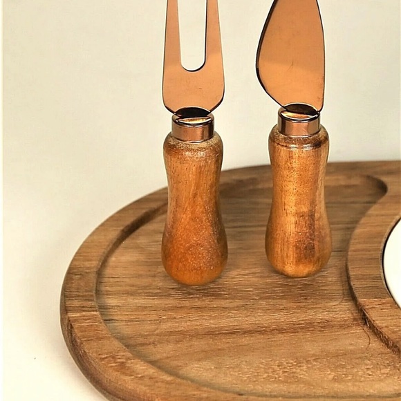 NWT Twine Gourmet Wood & Ceramic Cheese Board Gift Set - Picture 9 of 9